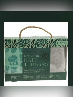 GRASS ROOTS DryBloom Hair Turbans - 2 Pack NEW